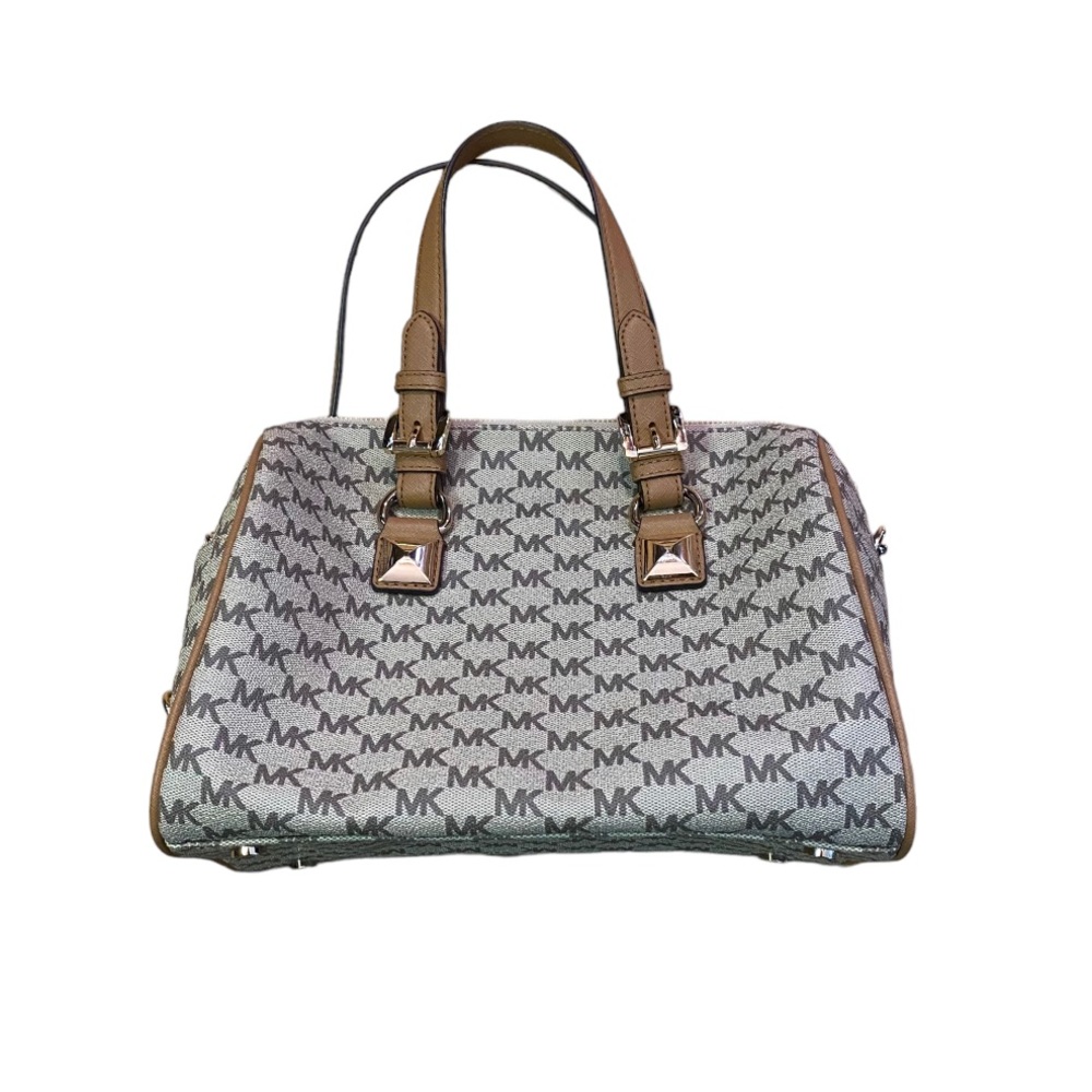 Michael Kors Monogram Grayson Satchel Leather Hand Bag
